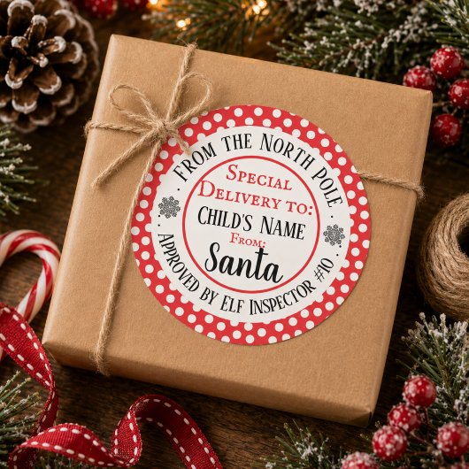 Custom Christmas Workshop Runder Aufkleber