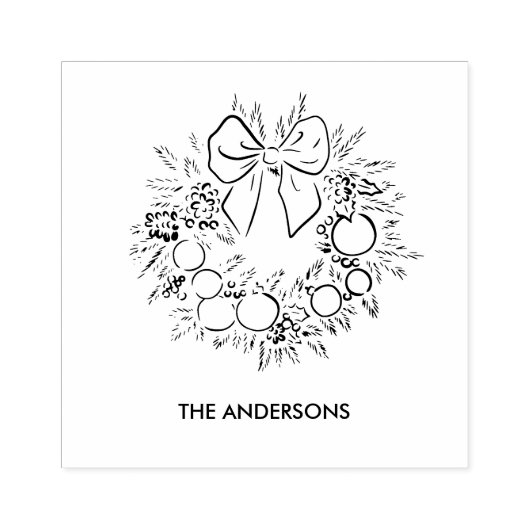 Custom Christmas Wreath Gummistempel (Prägung)