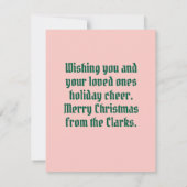 Custom Christmas Yellow Labrador Wreath Karte (Rückseite)