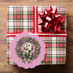 Custom Christmas Yellow Labrador Wreath Ornament Karte