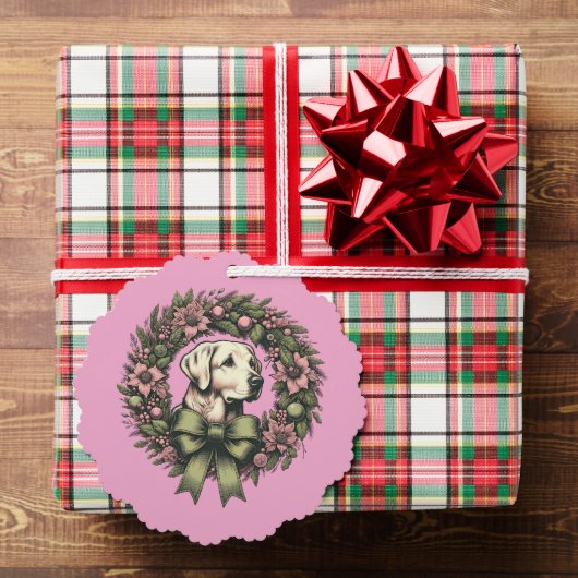 Custom Christmas Yellow Labrador Wreath Ornament Karte (Insitu (Geschenk))