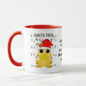 Custom Christmas Yellow SANTA FROG Tasse (Links)