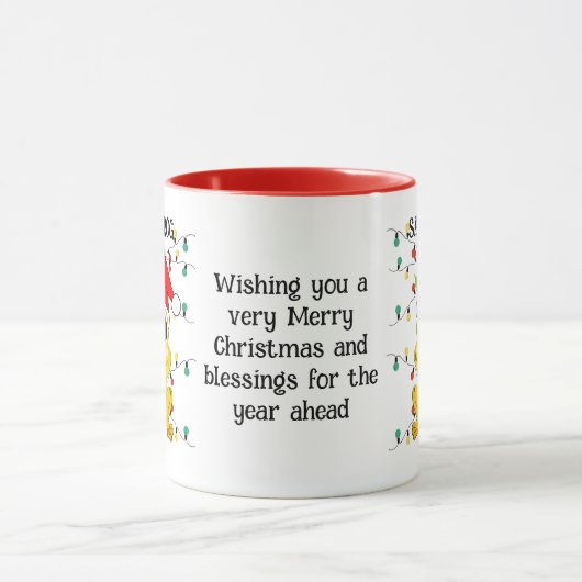 Custom Christmas Yellow SANTA FROG Tasse (Zentrum)