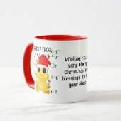 Custom Christmas Yellow SANTA FROG Tasse (Vorderseite Links)