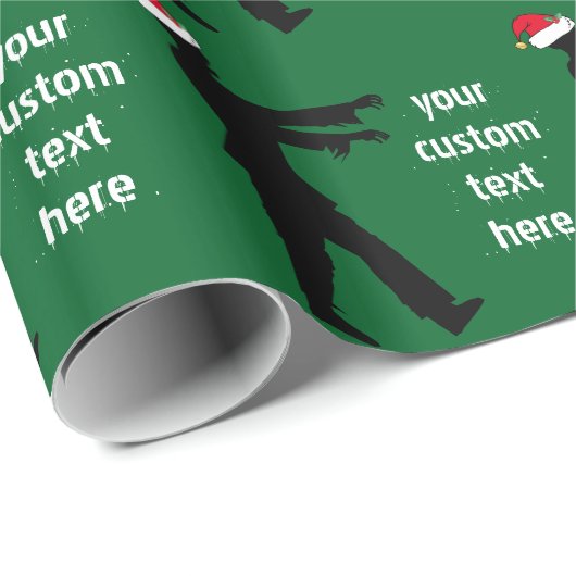 Custom Christmas Zombie Green Geschenkpapier (Rolleneckpunkt)