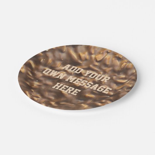 Custom Chunky Chocolate Custom Text Pappteller (Schrägansicht)