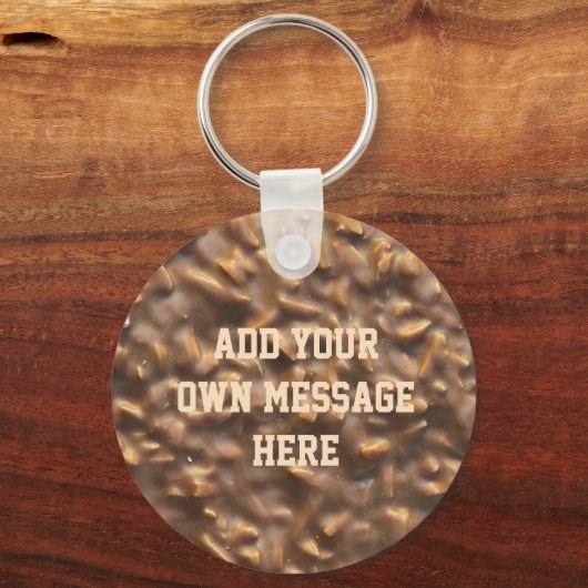 Custom Chunky Chocolate Custom Text Schlüsselanhänger (Vorderseite)