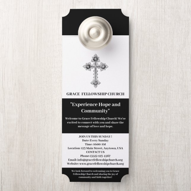 Custom Church Door Hanger Türanhänger (Auf Knauf)