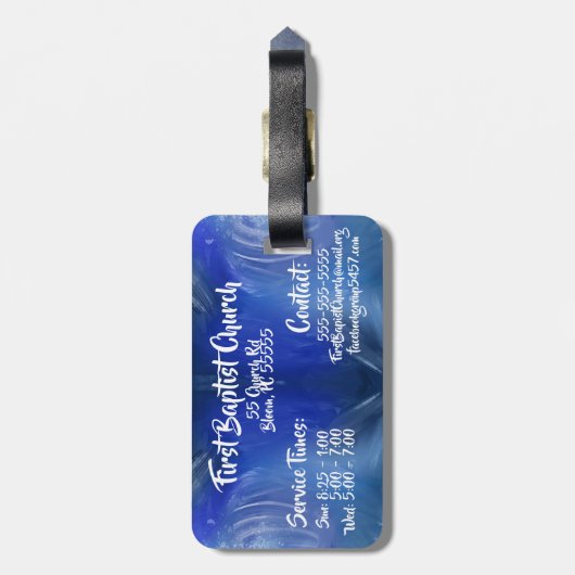 Custom Church Gepäckanhänger (Rückseite vertikal)