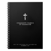 Custom Church Sermon Modern Cross Black Faith Notizblock (Vorderseite)