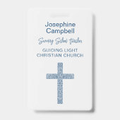 Custom Church Staff Volunteer Event Name Blue Ausweis (Vorderseite)