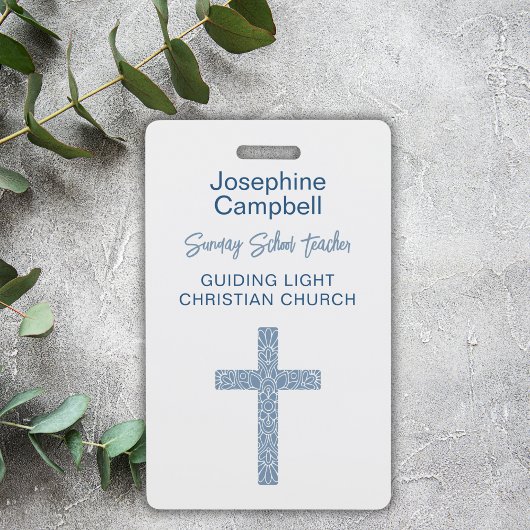 Custom Church Staff Volunteer Event Name Blue Ausweis