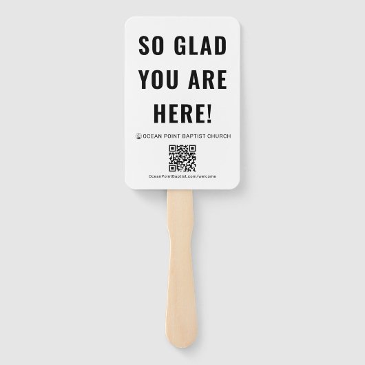 Custom Church Welcome Fan mit QR Code Fächer (Rückseite)