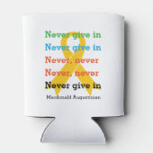 Custom Churchill NIE AUFGEBEN Dosenkühler (Rückseite)