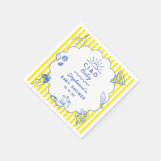 Custom Ciao Baby Italienisches Themed Baby Dusche  Serviette (Ecke)
