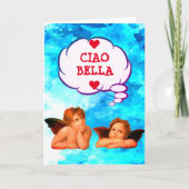 Custom CIAO BELLA Cherubs Angelo Valentines Card Karte (Vorderseite)