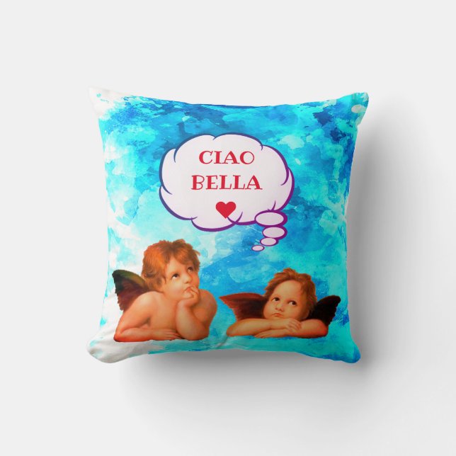 Custom CIAO BELLA Cherubs Angelo Valentines Kissen (Vorderseite)