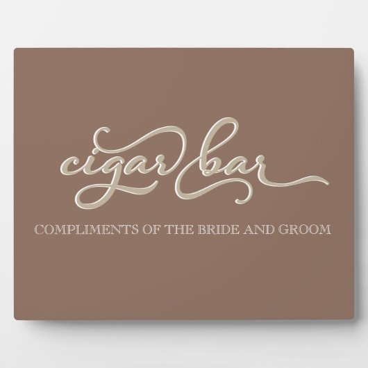 Custom Cigar Bar Wedding Sign Fotoplatte (Vorderseite)