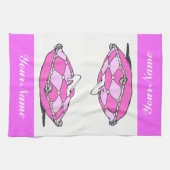 Custom Cinderella Glass Slipper Pink Handtuch (Horizontal)