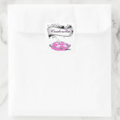 Custom Cinderella Slipper Pink Pillow Sticker (Tasche)