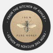 Custom Circle Homemade Honey Kitchen Kraft Biene Runder Aufkleber (Vorderseite)