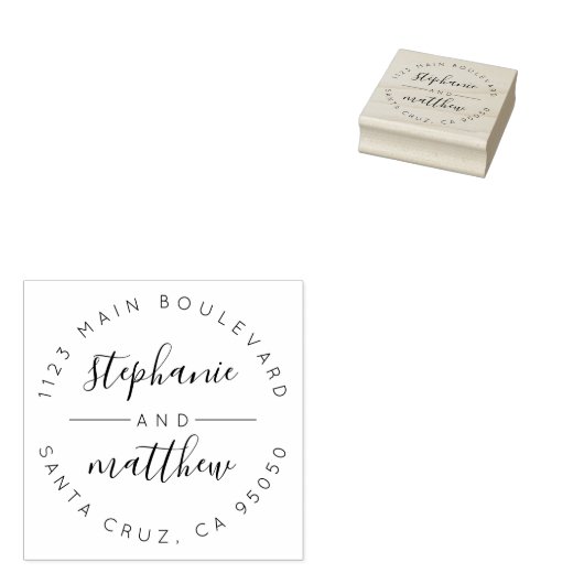 Custom Circular Script Wedding Rücksendeadresse Gummistempel (Stempel)