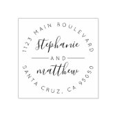 Custom Circular Script Wedding Rücksendeadresse Gummistempel (Prägung)