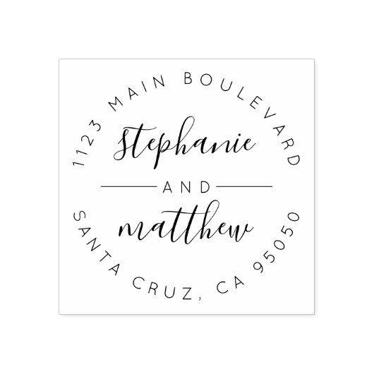 Custom Circular Script Wedding Rücksendeadresse Gummistempel (Prägung)