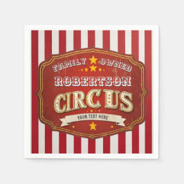 Custom Circus Strip - Vintager Familienname Serviette