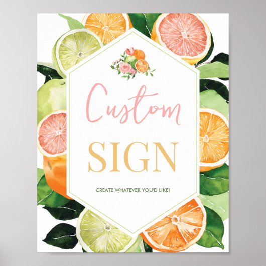 Custom Citrus Brautparty Poster (Vorne)