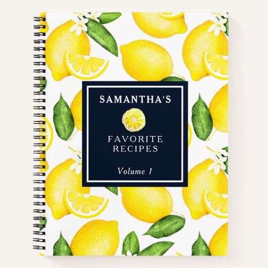 Custom Citrus Lemon Botanisches Muster Notizblock (Vorderseite)