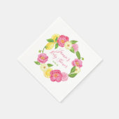 Custom Citrus Lemon Floral Rose Baby Dusche Party Serviette (Ecke)