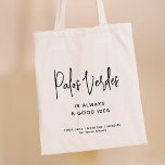 Custom City Good Idea Modernes, stilvolles Skript Tragetasche<br><div class="desc">Moderne Tote Tasche feiern Ihren nächsten Familienurlaub, Junggeselinnen-Abschied oder Hochzeit! Die IHRE Stadt "ist immer eine gute Idee" Drehbuch-Design auf diesem Tote-Tasche ist nicht nur trendig und stilvoll, sondern dient auch als Erinnerung, die Schönheit und Aufregung Ihrer Stadt zu begrüßen. Egal, ob Sie ein Einheimischer oder Besucher sind, diese Tasche...</div>