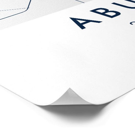 Custom City Map Abu Dhabi UAE Wall Art Poster (Ecke)