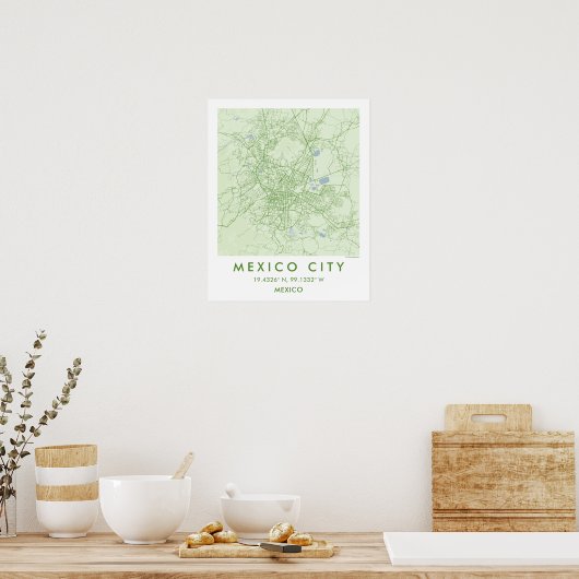 Custom City Map Mexico Wall Art Poster (Küche)