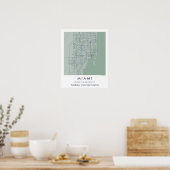 Custom City Map Miami Florida Wall Art Poster (Küche)