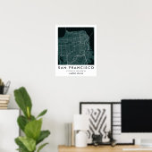 Custom City Map San Francisco Wall Art Poster (Heimbüro)