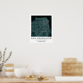 Custom City Map San Francisco Wall Art Poster (Küche)