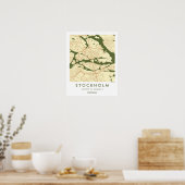 Custom City Map Stockholm Sweden Wall Art Poster (Küche)