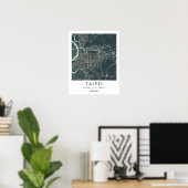 Custom City Map Taipei Taiwan Wall Art Poster (Heimbüro)