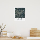 Custom City Map Taipei Taiwan Wall Art Poster (Küche)