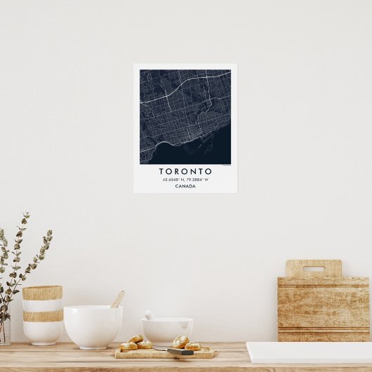 Custom City Map Toronto Canada Wall Art Poster (Küche)