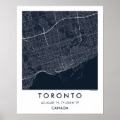 Custom City Map Toronto Canada Wall Art Poster (Vorne)