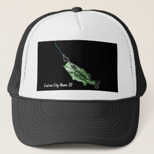 CUSTOM CITY NAME BASS HERE FISHY FISHY STRIKING ID TRUCKERKAPPE