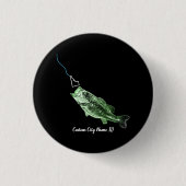 CUSTOM CITY NAME BASS HIER FISHY STRIKING ID BUTTON (Vorderseite)
