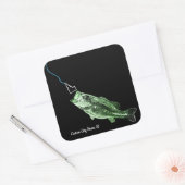 CUSTOM CITY NAME BASS HIER FISHY STRIKING ID QUADRATISCHER AUFKLEBER (Umschlag)