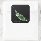 CUSTOM CITY NAME BASS HIER FISHY STRIKING ID QUADRATISCHER AUFKLEBER (Tasche)