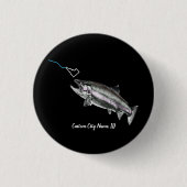 CUSTOM CITY NAME STEELHEAD HIER FISCHY FISHY STK I BUTTON (Vorderseite)