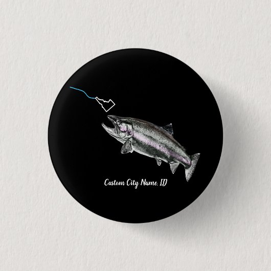 CUSTOM CITY NAME STEELHEAD HIER FISCHY FISHY STK I BUTTON (Vorderseite)
