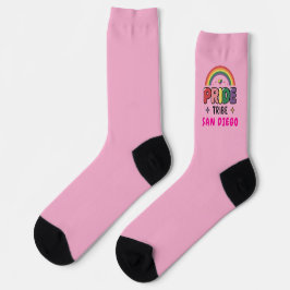 Custom City PINK LGBTQ+ Rainbow Pribe Stamm Socken